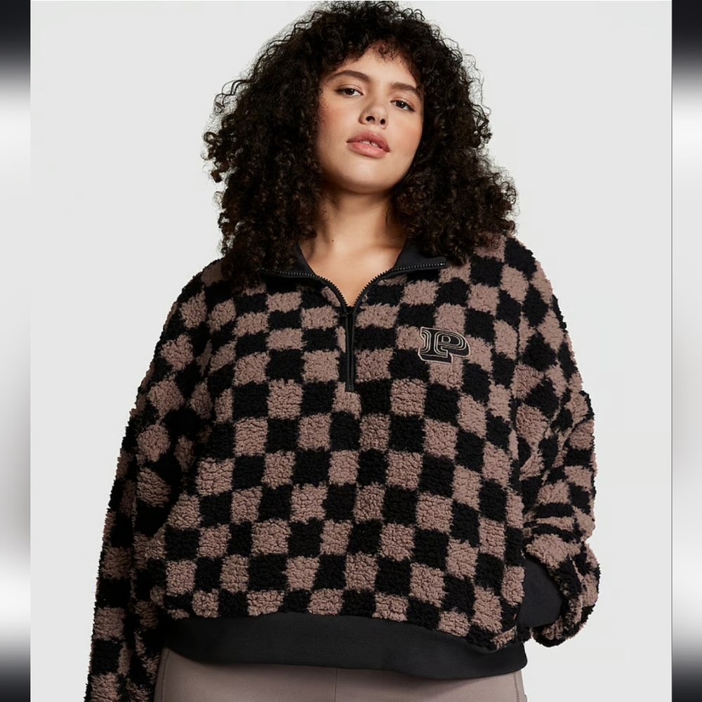Victoria Secret Pink brand COZY FLEECE HALF-ZIP PULLOVER